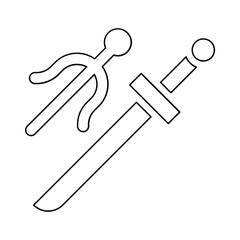 Chinese weapon icon in line style
