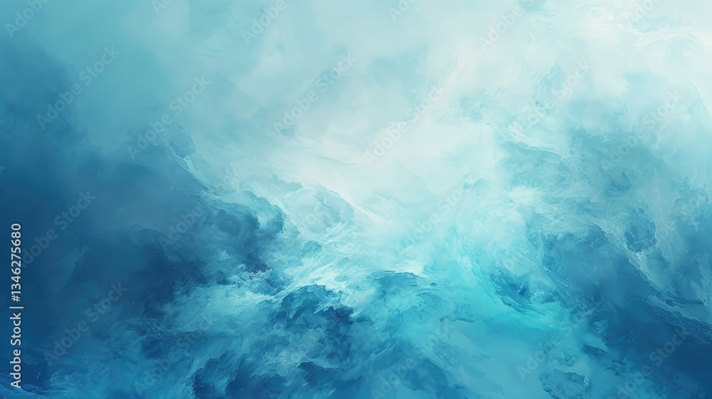 Poster flowing fabric like abstract shapes in soft pastel colors. abstract artwork of blue flowing fabric p