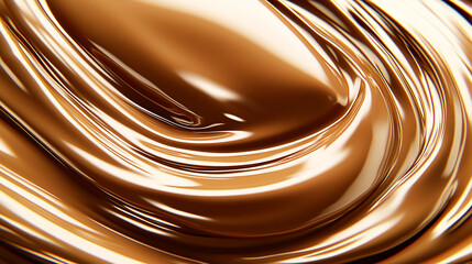 Smooth, glossy chocolate swirl texture showcasing rich, creamy consistency for culinary use