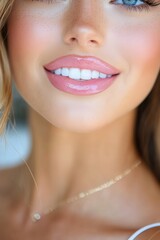 Close-up beautiful smile banner