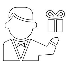 Gift box icon in line style