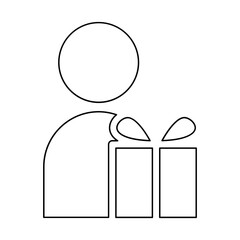 Gift box icon in line style