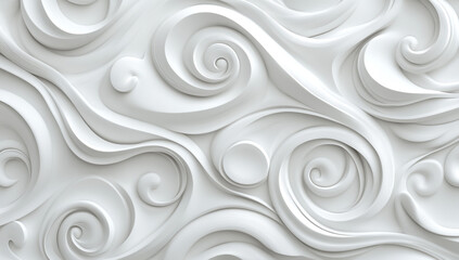 white background with waves and swirls, seamless pattern, paper texture, detailed and intricate design.