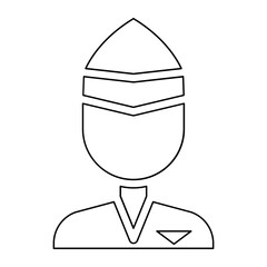 Flight attendant icon in line style