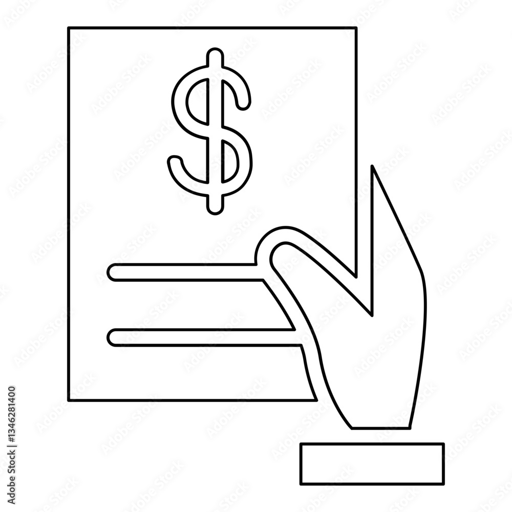 Poster contract icon in line style
