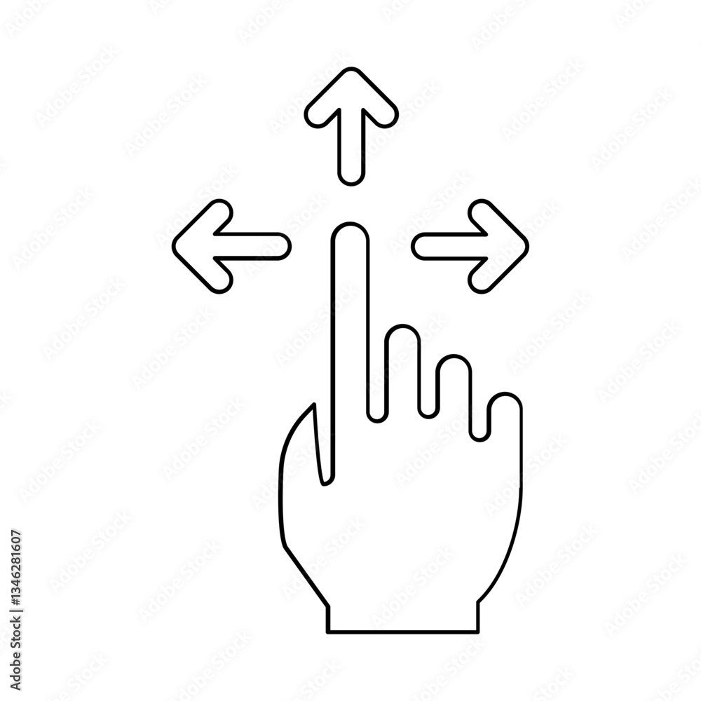 Poster cursor icon in line style