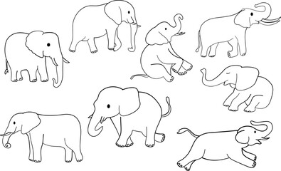 elephant doodle element decoration clipart