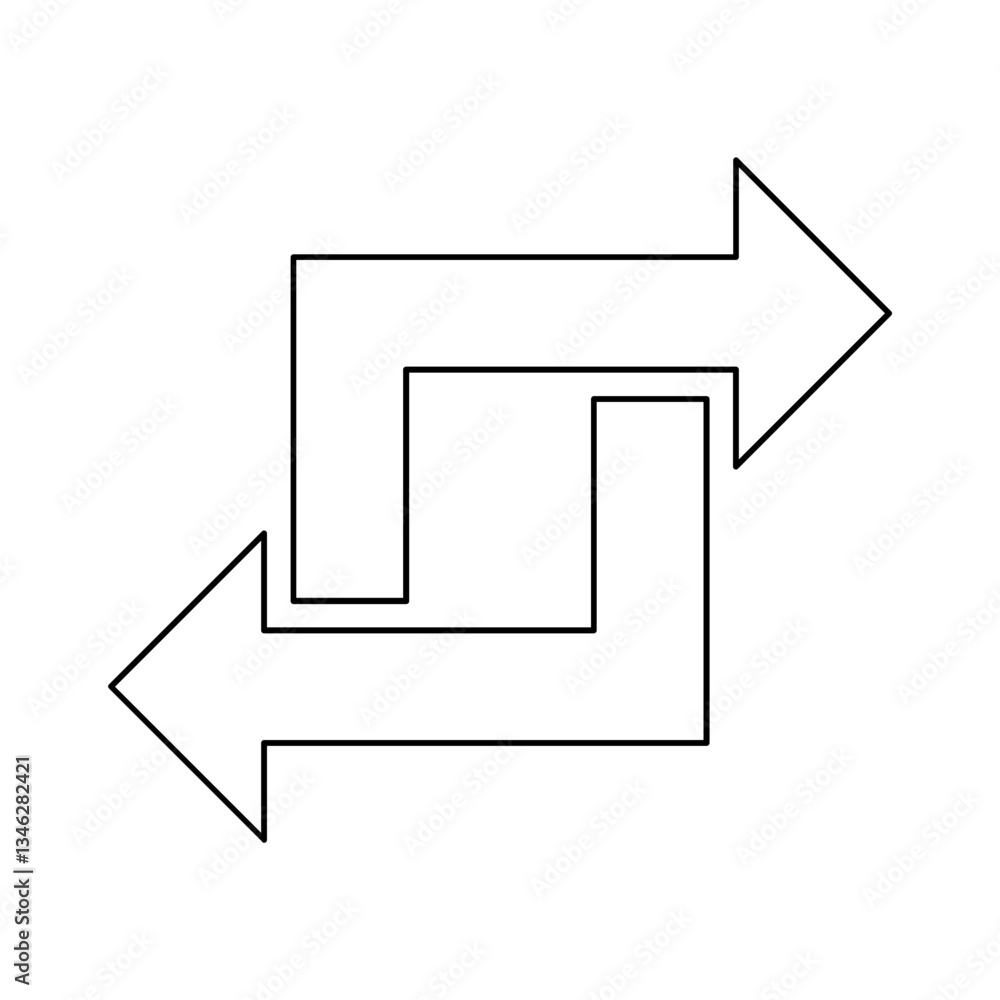Poster synchronize icon in line style