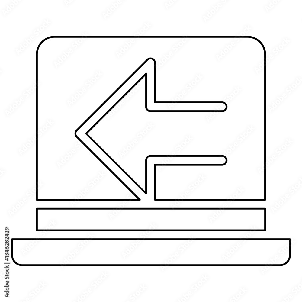 Poster import data icon in line style