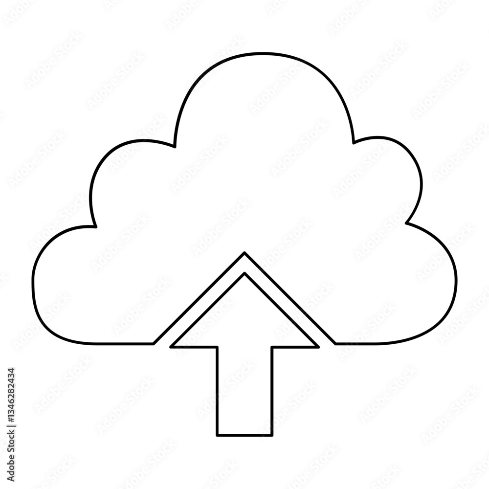 Poster upload icon in line style