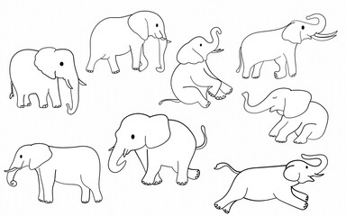 elephant doodle element decoration clipart