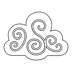 Decoration cloud in line style