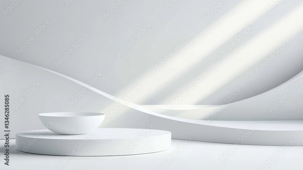 Aufkleber minimalist abstract white and gray gradient background with smooth transitions and subtle geometric 