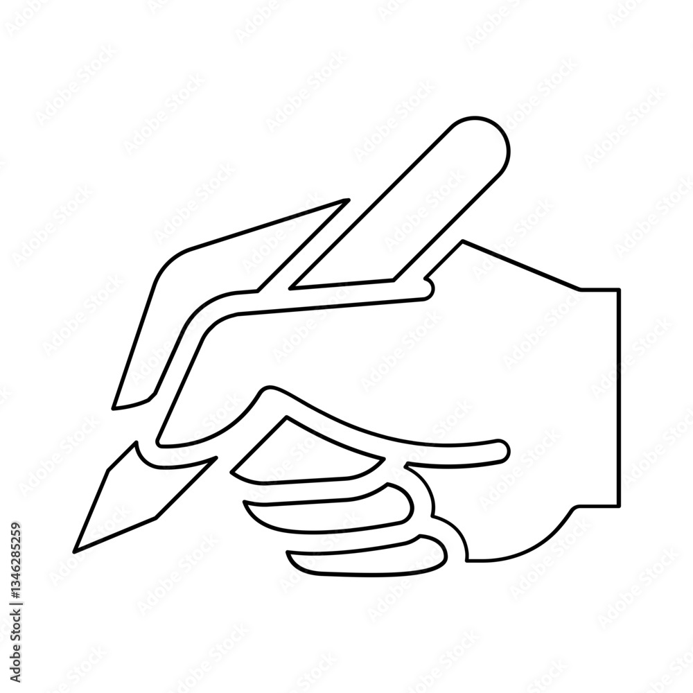 Poster writing icon in line style