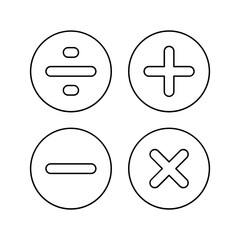 Obraz premium Math symbol icon in line style