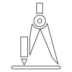 Compass pencil icon in line style