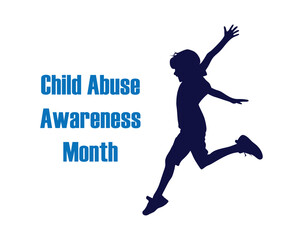 Child abuse Awareness month boys jumping  poster background 