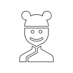 Fototapeta premium Chinese girl icon in line style