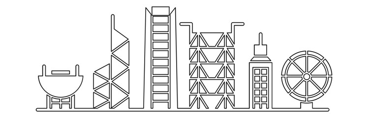 Hong kong landmark Graphic Background in line style