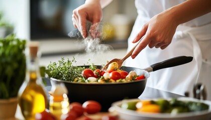 Fresh Ingredients for a Healthy Meal Preparation in the Kitchen