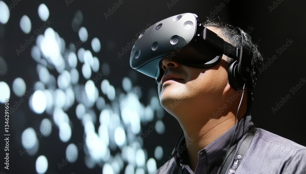 Poster employees using ai powered virtual reality to simulate various scenarios
