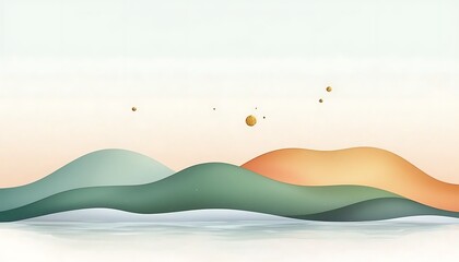 Serene Sunrise Mountain Landscape.