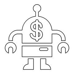 Robot icon in line style