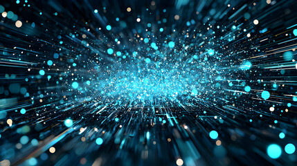 Naklejka premium Abstract Glowing Blue Light Burst Background