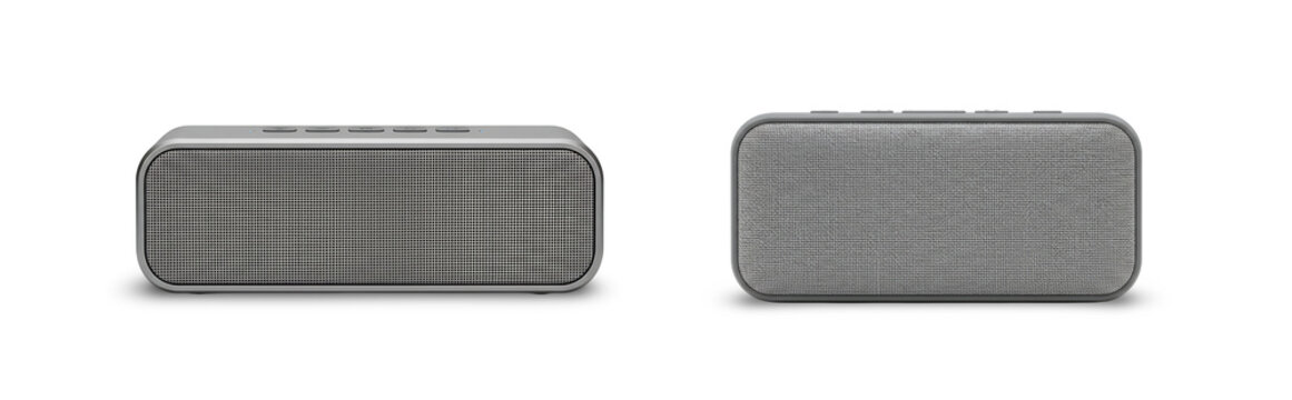 Grey wireless bluetooth speaker png.