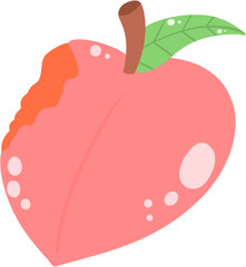 Peach, Ripe Peach, Fresh, Hand Drawn