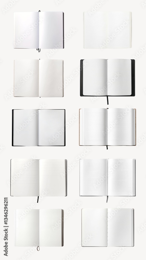 Poster open notebook element set