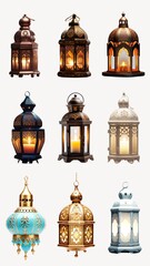 Obraz premium Arabic lantern element set