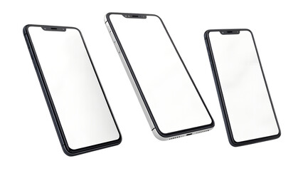 A phone icon featuring a mobile device with a transparent screen isolated on a transparent background 