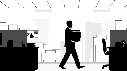 Illustration of a Busy Employee with a Pile of Papers, Representing Work Pressure and Piling Up of Tasks