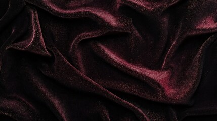 Luxurious Deep Wine Red Velvet Fabric with Gradient and Intricate Folds for Elegant Background