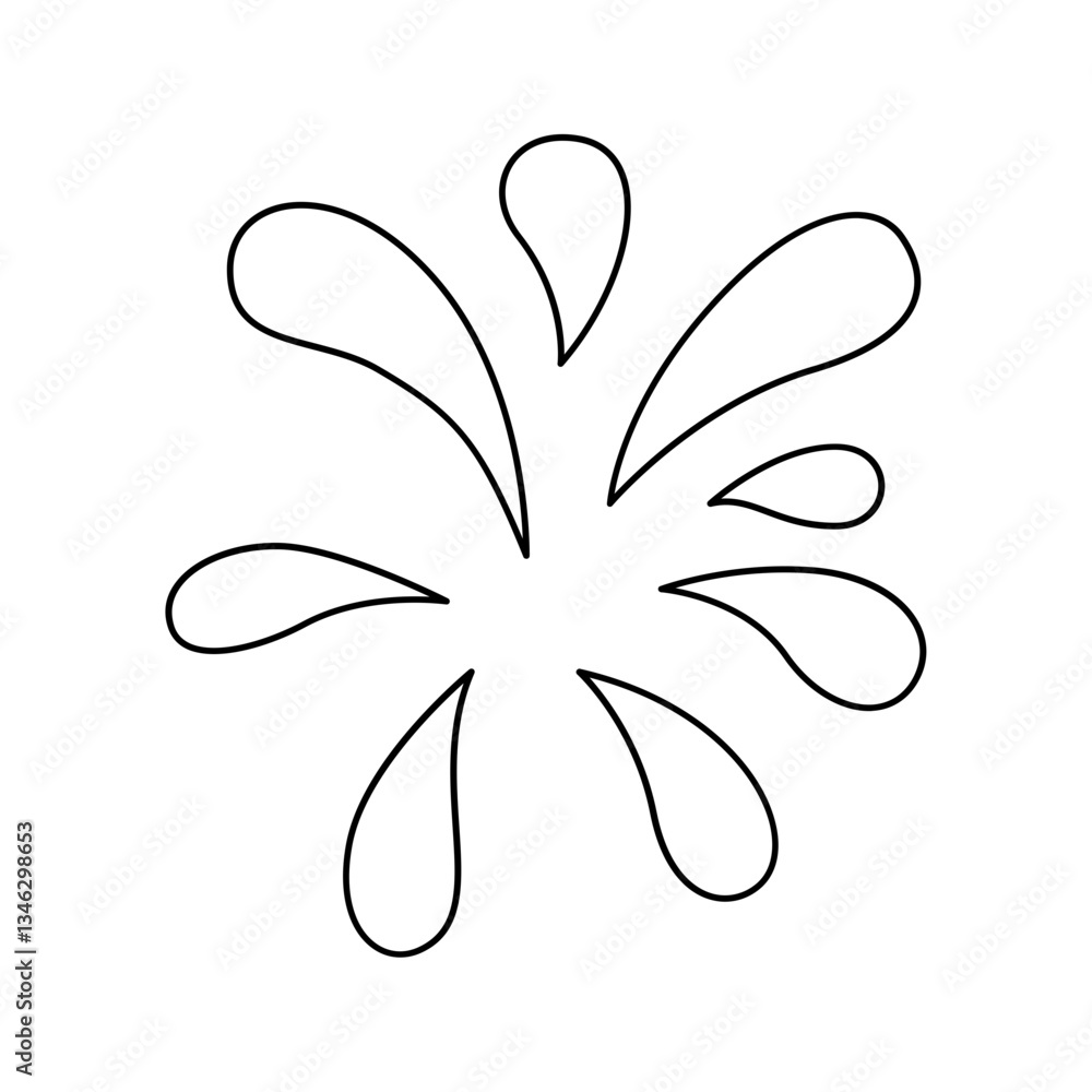 Poster firework icon in line style