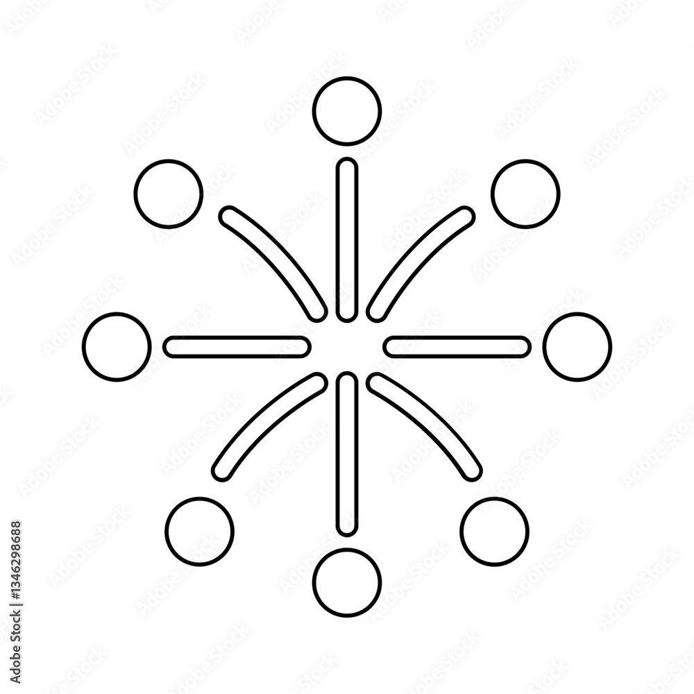 Poster firework icon in line style