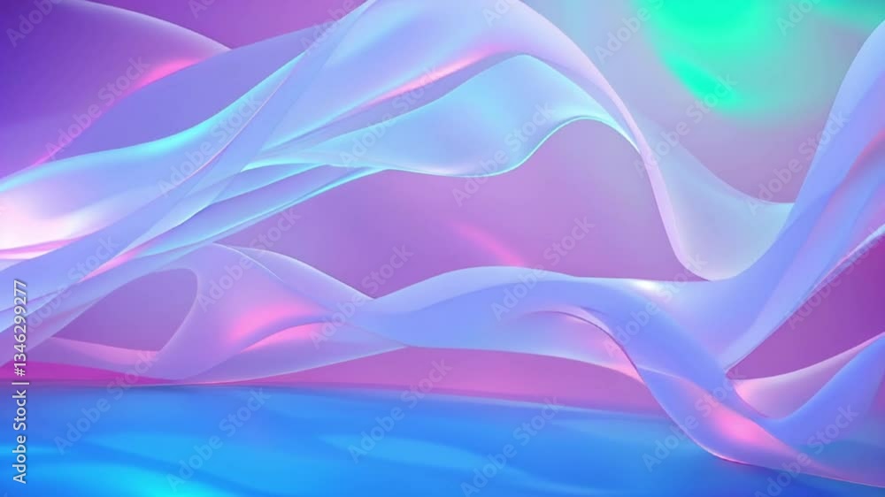 Poster soft abstract background with flowing translucent waves in pastel colors and gentle gradients
