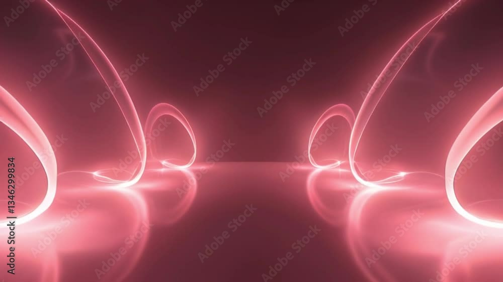 Aufkleber futuristic glowing pink abstract background with flowing light patterns and reflections