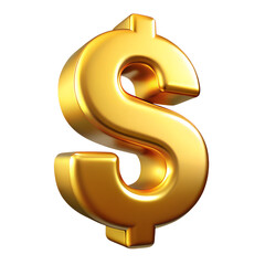 Obraz premium 3D Golden Dollar Sign Symbol of Wealth and Justice