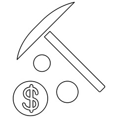 Cryptocurrency icon in line style