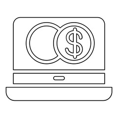Online banking icon in line style