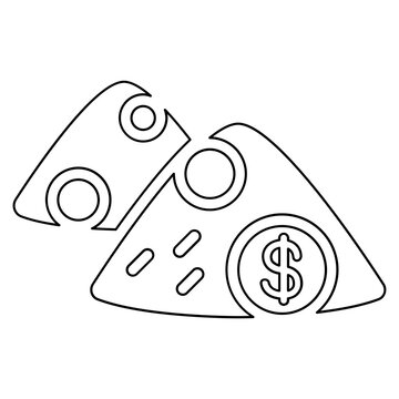 cheese slices with dollar coin clip art preview