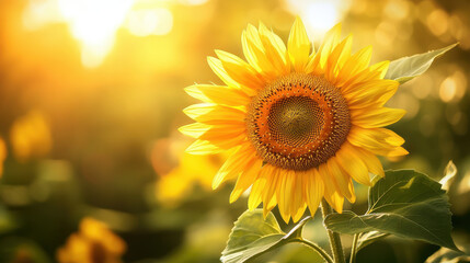 Golden Sunflower in Full Bloom: Embodying Youth and Renewal