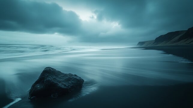 Dramatic stokksnes beach in iceland with black sand dunes, rugged vestrahorn mountain peaks, and moody sky – scenic nordic coastal landscape
- Powered by Adobe