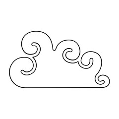 Curve cloud icon in line style
