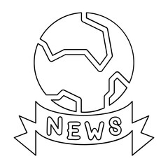 International news icon in line style