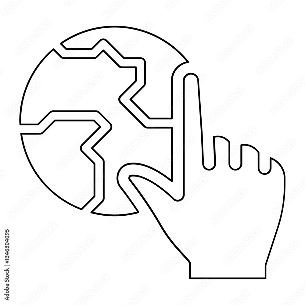 Poster internet connection icon in line style