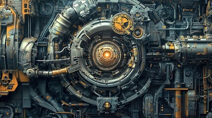 Futuristic Mechanical Panel, Detailed Design, Abstract Structure