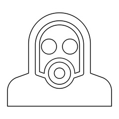 Gas mask icon in line style